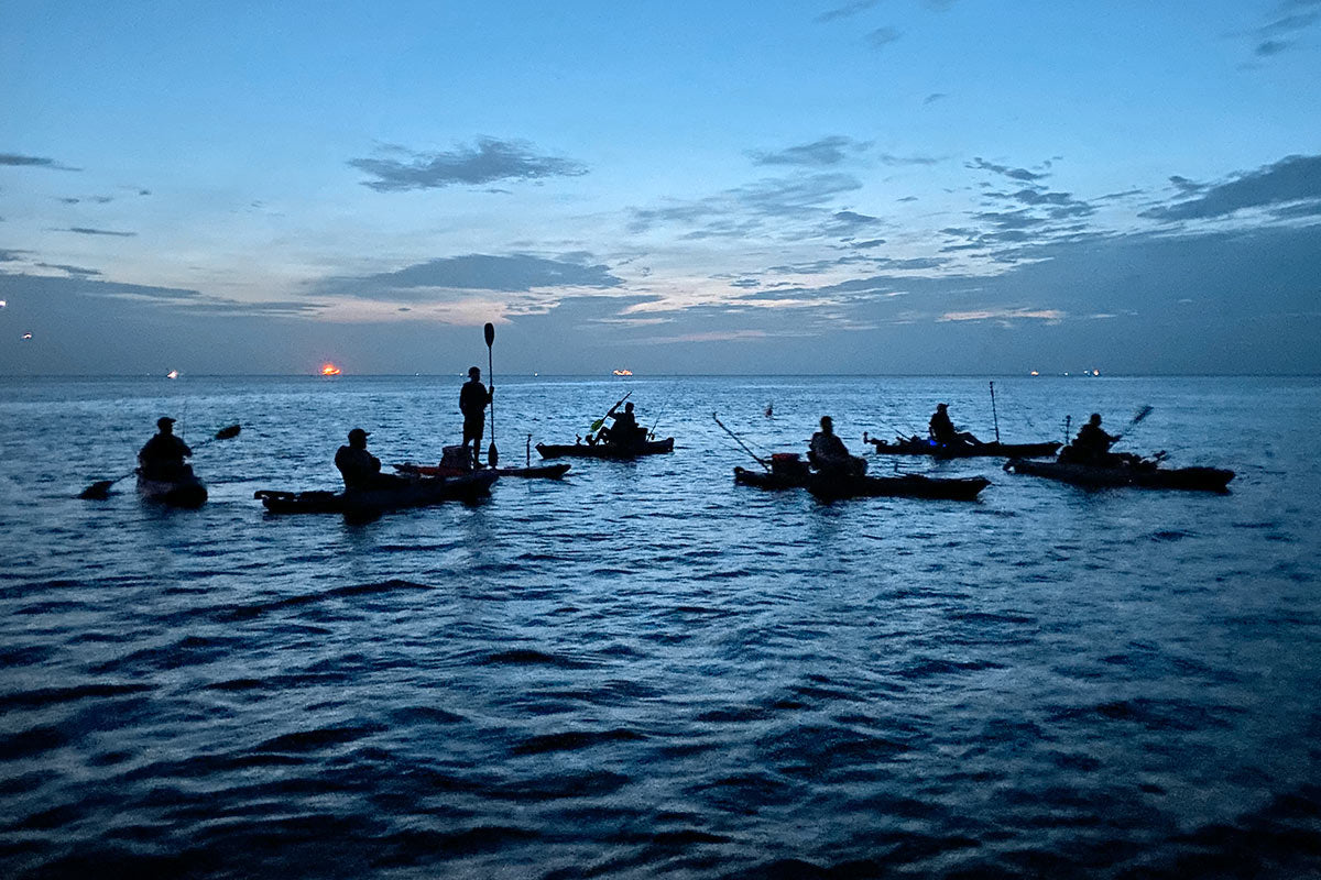 How to kayak fish at night